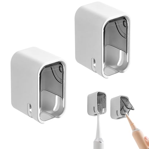 Image of Signamio 2 Pcs Set of Tooth Brush Holder Bathroom, Self Adhesive Toothbrush Holder Wall Mount, Bathroom Organizer & Brush Holder for Bathroom, Toothbrush Holders for Bathroom Wall, Toothbrush Stand