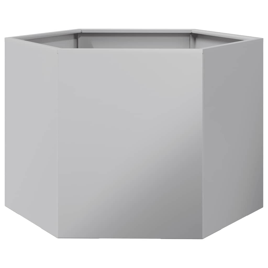 Vidaxl Garden Planter Outdoor Flower Pot Planter Pot Hexagon Galvanized Steel