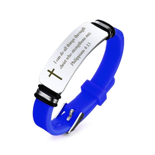 4Pcs Bible Verse Religious Bracelets Christian Cross Scripture Bracelet Adjustable Wristband for Men Women,Personalized Inspirational quotes, Religious Gifts3
