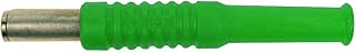 Conector de banana, 4 mm, 10 A, Grn, 5 unidades, color verde, montaje de cable, latón, contactos chapados en oro sobre níquel, soldadura, clasificación de corriente 10 A, enchufe de género, serie