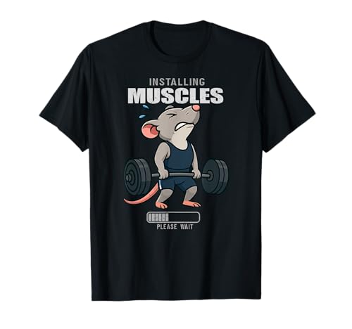 Funny Cute Rat Workout Gym Fitness Weightlifting Deadlift T-Shirt