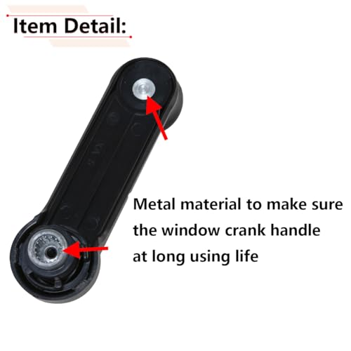 Image of RLB-HILON 1Pair Window Crank Handle Compatible with Ford Lincoln and Mazda Models, for E-Series F-Series Super Duty Excursion Ranger Mark LT B2300 B2500 B3000 B4000, Black Color