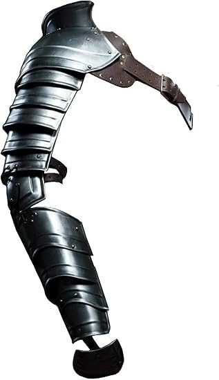 Medieval Gladiator Pauldron Armor, Single Shoulder Metal Sleeve, Fantasy Cosplay Manica Arm Protection Metallic Silver