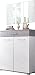 Produktbild Germania 8493-531 GW-Topix Garderoben-Set, Holz, weiß/Beton-Optik, 37 x 89 x 198 cm