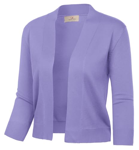 Image of GRACE KARIN Women Cardigan Sweaters Lightweight Knit Cropped Cardigans Trendy 3 /4 Sleeve Shrug Bolero S-3XL