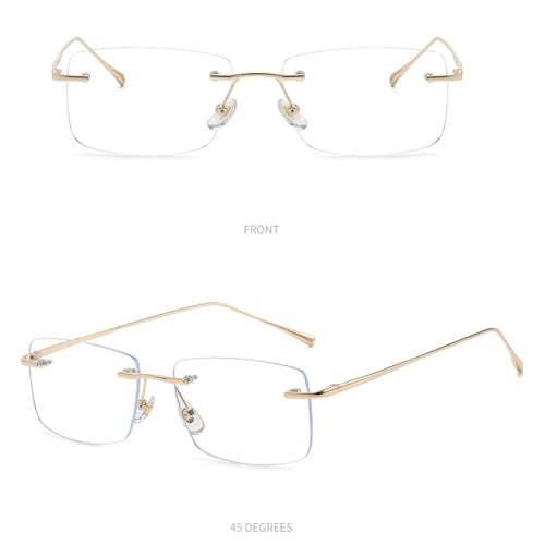 Image of Frameless Glasses Ultralight Rimless Stylish Men Women Versatile Eye Glasses Gold (71099133LRDES)