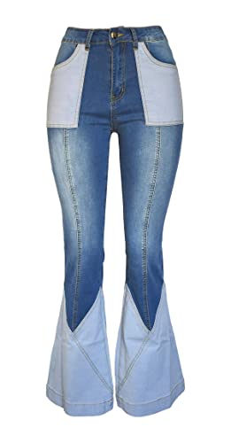 Aodrusa Women Patch Flare Jeans Bell Bottom Butt Lift Y2k