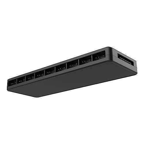 Image of SHAKING TANK ARGB and PWM Fan hub,9 Ports RGB Hub,1 to 9 Multi Way Magnetic backplane Splitter 5V /3PIN Case Fan Hub Adapter PWM ARGB Fan Black