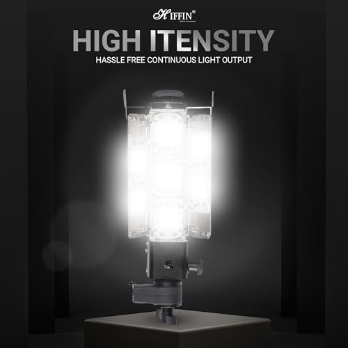 Image of HIFFIN White Porta LED 7 Panel Light Low Power Consuming LED Panels 350Watt (7 X 50w) High Intensity White Light for Photo Video Indoor Outdoor Shoot