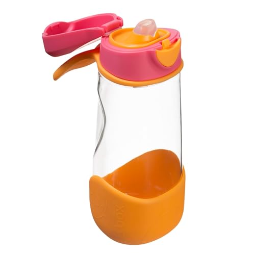 b.Box Bouteille d'eau et de boisson de sport avec bec verseur – Bouteille à prise facile et couvercle étanche – Design moderne et cool adapté aux enfants – Inclinaison et sirote – 450 ml
