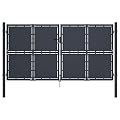WIFESE Garden Gate Patio Temporary Steel Yard Metal Fence Door Animal Barrier Fencing Zippity Outdoor Fence Pool Gate Hardware Steel Bracket Garden Door Decorative Fences Patio Gate Frame Kit 118x79