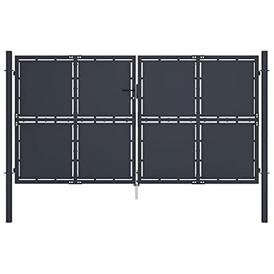 WIFESE Garden Gate Patio Temporary Steel Yard Metal Fence Door Animal Barrier Fencing Zippity Outdoor Fence Pool Gate Hardware Steel Bracket Garden Door Decorative Fences Patio Gate Frame Kit 118x79