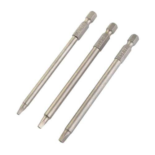 NiuLumea Lot de 3 embouts de tournevis carrés SQ1 SQ2 SQ3 de 100 mm de long en alliage d'acier haute dureté pour perceuses pneumatiques et électriques – vue 4