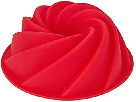 LUUFAN Silicone Pans 9 Inch Non-Stick Cake Pan Mold, Baking Cake Mold Silicone Cake Tins (Red)
