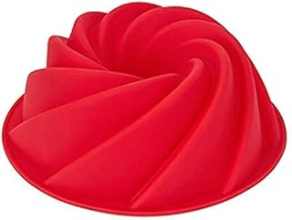 LUUFAN Silicone Pans 9 Inch Non-Stick Cake Pan Mold, Baking Cake Mold Silicone Cake Tins (Red)