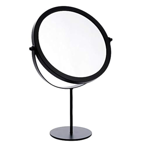 SZETOSY Tabletop Mirrors - GOODCHANCEUK Metal Rotation Mirrors Dressing Free Standing Adjustable Mirror -19cm Round, Black