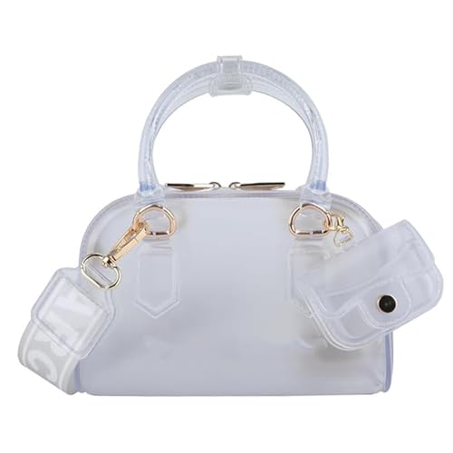Fashionable Transparent Handbag, Clear Jelly Shoulder Bag with Mini Coin Purse, Women Stylish Tote Bag with Wide Strap