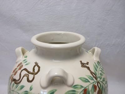 M607814 茶道具 菁宝作 仁清写 藤 飾壺 口覆仕服 網 飾り紐3本 口紐付