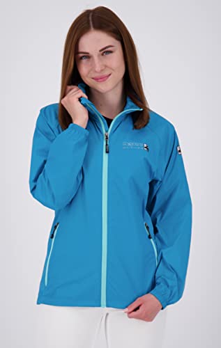 Deproc Active Damen Regenmantel Mit Kapuze Atmungsaktiv Wasserdicht Wetterfest Windbreaker Übergangsjacke Robson Women Regenjacke, Petrol, 42 EU