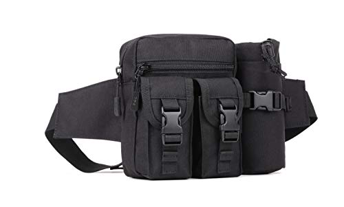 Yakmoo Bolso de Cintura Estilo Militar Táctico Bolsa de Riñonera o Bandolera Impermeable con Bolsillo para Botella al Aire Libre Cover