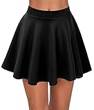 Avidlove Women's Stretchy Flared Skater Skirt Tennis School Uniforms A Line Mini Short Skirt Black M