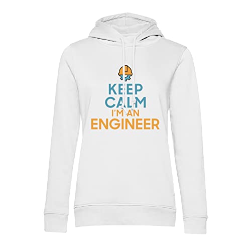 Sweat à capuche Keep Calm I'm an Engineer parodie métier d'ingénieur en coton noir