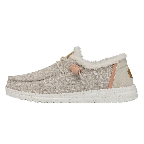 HEYDUDE Wendy Warmth Natural Size 8 | Women’s Shoes | Women’s Slip-on Loafers | Comfortable & Light-Weight