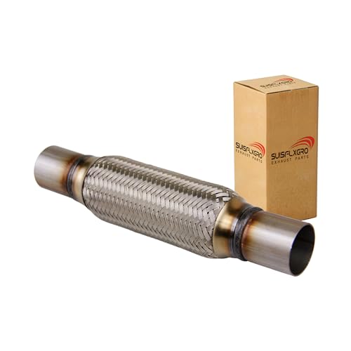 SUISFLXGRO Exhaust Flex Pipe Universal Type 100% Stainless Steel For