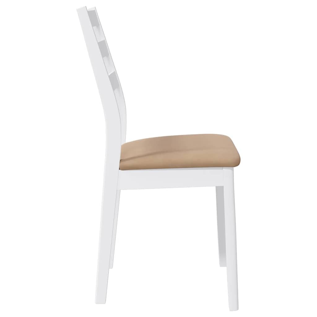 Sillas de comedor con cojines 2 piezas de madera maciza de caucho blanco – Sillas ergonómicas con respaldo cómodo para sentarse durante mucho tiempo, resistente a los golpes y duraderas, ideal