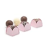 Handmade Paper Truffle Cups | Truffle Liners | Truffle Wrappers | Fominhas | candy cups for chocolate | Forminhas de Brigadeiro | candy liners - Pack of 30 - Truffilio (Paper, Square Pink)