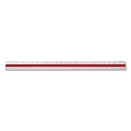 Image of Alumicolor Aluminum Architect Color-Coded Solid Drafting Scale, 12IN, Silver