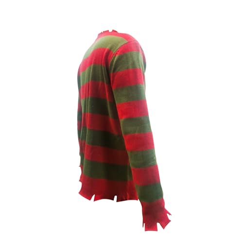 Adult Halloween Men's Knitted Striped Sweater Horror Killer Movie Devil Costume with Hat4