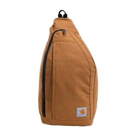 Carhartt Mono Sling Backpack, Unisex Crossbody Bag for Travel and Hiking, Carhartt Brown