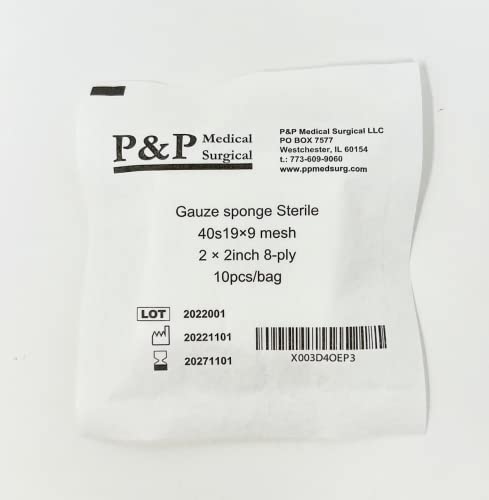 Gasas quirúrgicas estériles de algodón tejidas de alta calidad 8 capas 2"x2" Paquetes de 100, Caja de 500 unidades miniatura 4