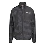 Poches latérales zippées. adidas Femme Terrex Multi Printed Wind Jacket, black/carbon, M