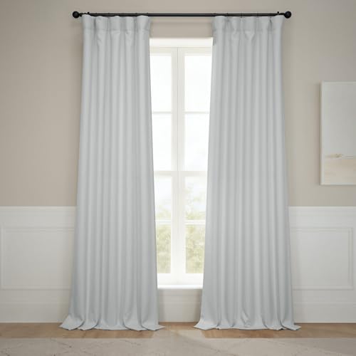 Image of HPD Half Price Drapes - Faux Linen Curtains for Living Room (2 Panels) - 50W X 108L - Textured Room Darkening Curtains for Bedroom 108 Inches Long - Drapes for Home Decor, Oyster