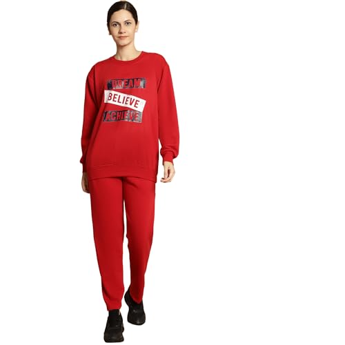 Image of Mack Jonney Printed Round Neck Cotton Fleece tracksuit Co-Ord Set for Women-MACK32760