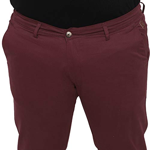 Image of Urbano Plus Men Mid Rise Cotton Regular Fit Casual Chino Pants Stretch