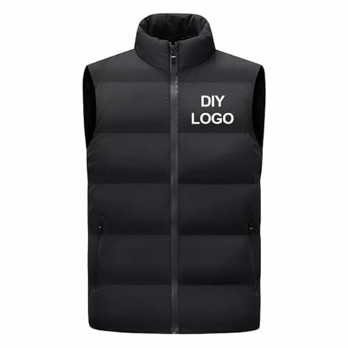 Gilet Chaud Imprimé Personnalisé pour Hommes, Veste sans Manches À Col Montant avec Logo De L'entreprise, Manteau d'hiver Épais Coupe-Vent par Temps Froid Color1,M Gilet Chaud Imprimé Personnalisé pour Hommes, Veste sans Manches À Col Montant avec Logo De L'entreprise, Manteau d'hiver Épais Coupe-Vent par Temps Froid Color1,M