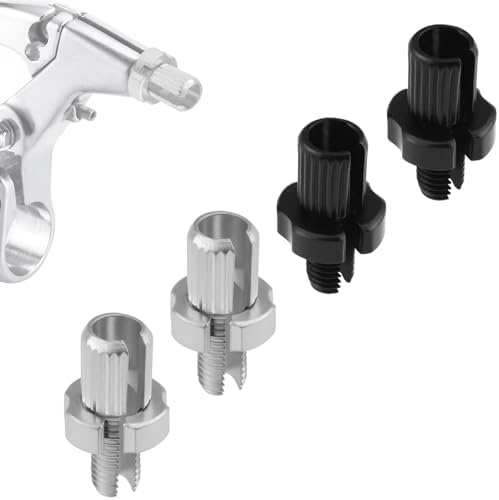 SATUY M7 Bike Brake Cable Handle Lever Adjusting Screws, 4pcs Bicycle Brake Handle Lever Fastener, 7mm Aluminum Alloy Brake Lever Adjuster for Mountain Bikes and Road Bikes (Silver & Black)
