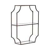 Kate and Laurel Ciel Glam Geometric Wall Shelf, 18 x 24, Bronze, Decorative Shelves for Use as Over-The Toilet Storage or Bedroom Display Shelving