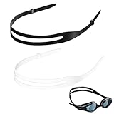 DCYQAIN Schwimmbrillenbänder, Ersatz-Silikon-Schwimmband, Kopfband, Wassersport, Ersatzzubehör für Erwachsene, Schwimmbrillen, Schwarz und Weiß, 2 Stück