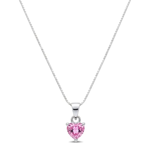 Image of Parnika 925 Sterling Silver Heart Solitaire Zircon Pendant for Women and Girls | Gift for Women n Girls | With Certificate of Authenticity | Pendant Only | Locket|