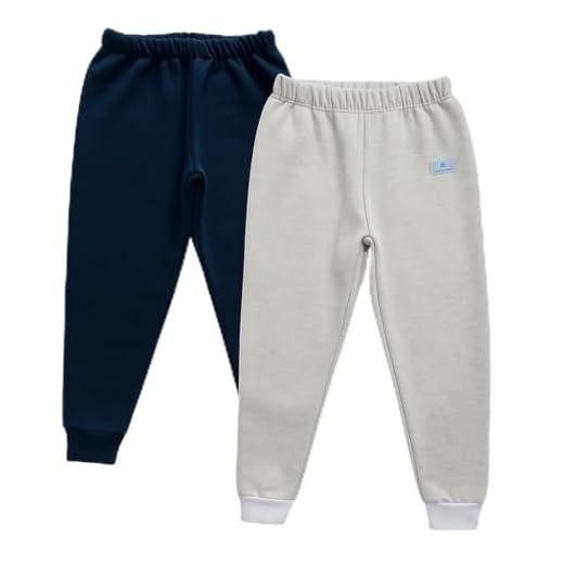 Kit 2 Calças Infantil Jogger Manabana em Moletom Flanelado – Marinho e Mescla – Roupas Confortáveis de Frio (BR, Numérico, 6, Azul e Cinza)