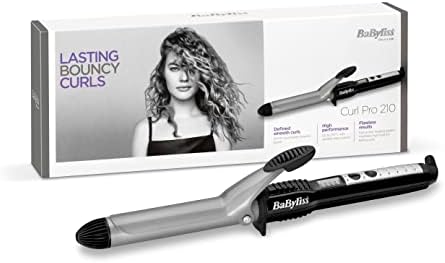 BaByliss Curl Pro 210 Tong, Lasting bouncy curls, Hair curler, 25mm Tourmaline-ceramic