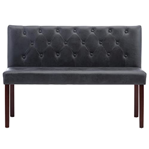 Banc de couloir résistant gris de 120 cm avec dossier confortable - 4