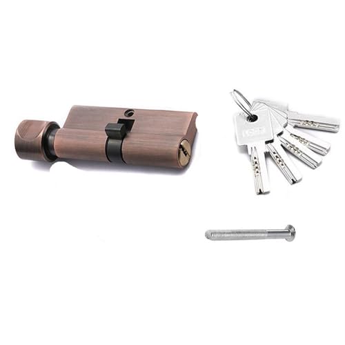 Lock Cylinder,Door Barrel,Big Zinc Alloy Single Open, Indoor,60mm70mm75mm80mm Brass Core Wooden Barre(Bronze,80mm)
