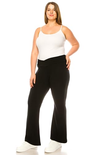 Women’s Plus Size Flare Leg Pants High Waist Stretch Bootcut Slacks with Tummy Control for Work Casual Office Lounge3