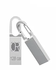 CROSS 3.0 USB Flash Drive/Pen Drive with Metal Body - Silver | External Storage Device 4GB 8GB 16GB 32GB 64GB 128GB Pen Drive | Compatible with Laptop, Desktop, Projector, Car, Audio (128GB)