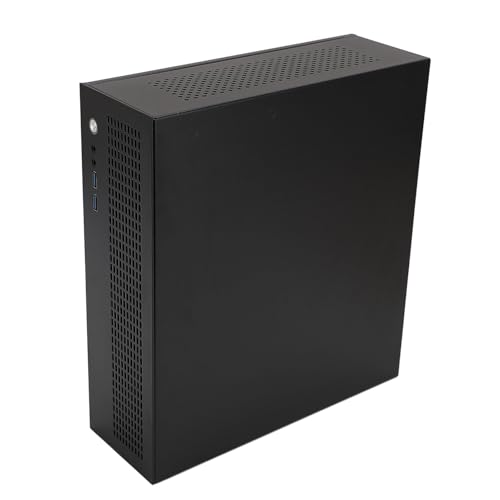 Gabinete compacto MATX ITX para PC con USB 3.0, ventilación eficiente para disipación de calor, chasis robusto de acero, puertos frontales para transferencia rápida de datos, diseño sin herramientas, acabado mate, compatible con placas MATX e ITX miniatura 3
